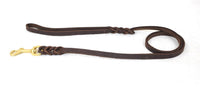 Bellepet Fettlederleine 1m mit Handschlaufe - Messing