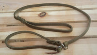 Bellepet Moxon-/Retrieverleine aus Fettleder 1,50 m mit Zugstopp - Chrom