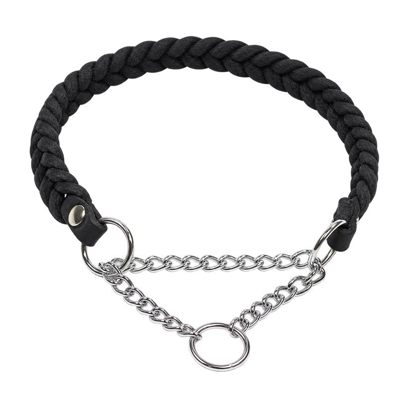 Bellepet Fettleder-Halsband „Braidy“ geflochten – Kette