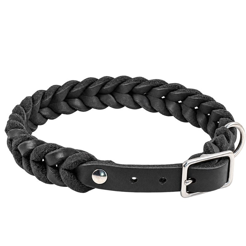 Bellepet Fettleder-Halsband „Braidy“ geflochten