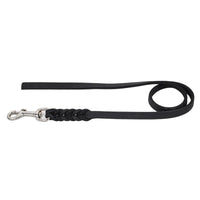 Fettlederleine extra geflochten ohne Handschlaufe in Schwarz – handgefertigt aus Deutschland | Bellepet