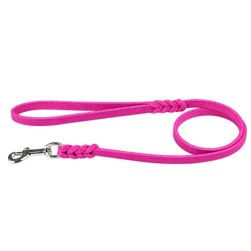 Bellepet Fettlederleine mit Handschlaufe – Chrom