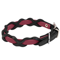 Halsband Braidy Farbrausch in Bordeaux – handgefertigt aus Deutschland | Bellepet