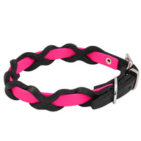 Halsband Braidy Farbrausch in Neon-pink – handgefertigt aus Deutschland | Bellepet