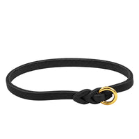 Leichtes Halsband Fettleder in Schwarz – handgefertigt aus Deutschland | Bellepet