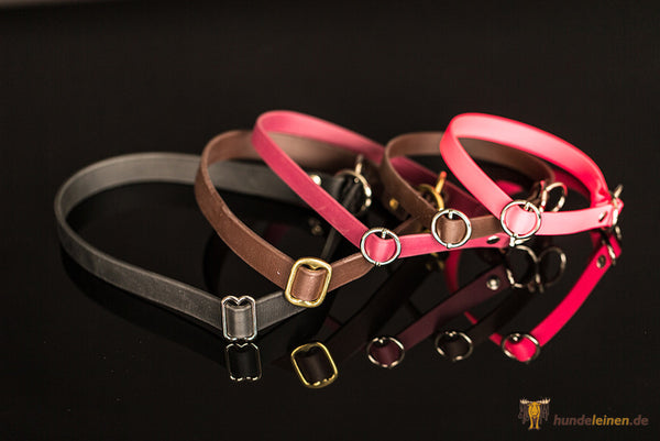Bellepet Biothane-Halsband extra breit mit Zugstop - Messing