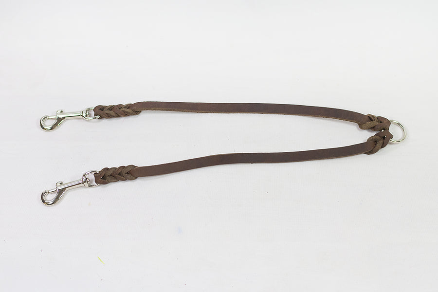 Bellepet 2-er Koppel aus Fettleder 40 cm - Chrom