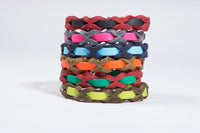 Bellepet Halsband "Braidy Farbrausch" Chrom mit blauem Leder