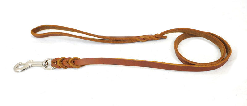 Bellepet Fettlederleine 2m mit Handschlaufe - Chrom