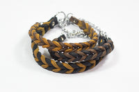 Bellepet Fettleder-Halsband "Braidy bicolor" geflochten mit Kette