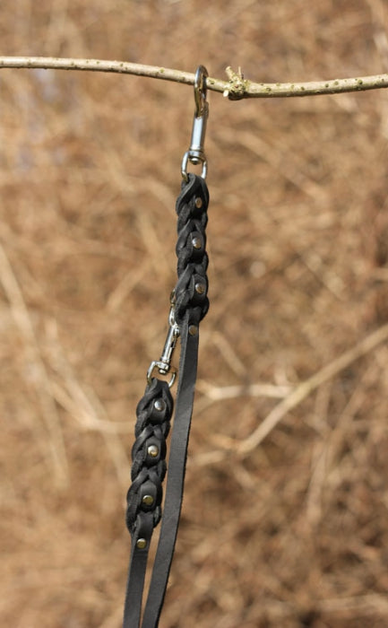 Fettlederleine "La Donna" 3-fach verst. 2,40m - Chrom