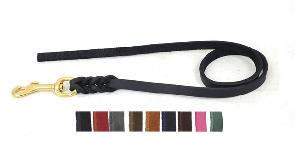 Bellepet Fettlederleine 3m ohne Handschlaufe - Messing