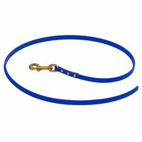 Biothane-Schleppleine ohne Handschlaufe in Blau, Karabiner und Nieten aus Messing
