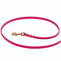 Biothane-Schleppleine ohne Handschlaufe in Himbeer, Karabiner und Nieten aus Messing
