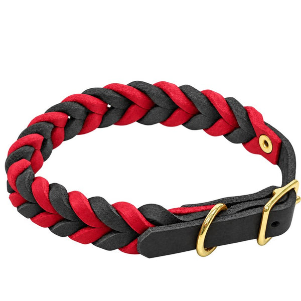Bellepet Fettleder-Halsband „Braidy bicolor“ geflochten – Kette
