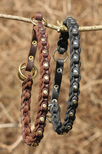 Bellepet Fettleder-Halsband „La Donna“ geflochten mit Zugstop | Bellepet