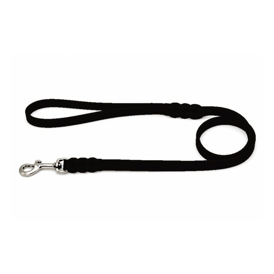 Bellepet Fettlederleine extra breit - 1m mit Handschlaufe - Messing
