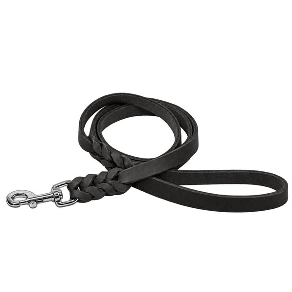 Bellepet Fettlederleine extra breit mit Handschlaufe