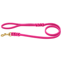 Fettlederleine mit Handschlaufe in Pink – handgefertigt aus Deutschland | Bellepet