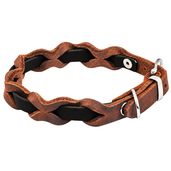 Bellepet Halsband „Braidy Farbrausch“ – Messing