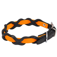 Halsband Braidy Farbrausch in Mandarine – handgefertigt aus Deutschland | Bellepet