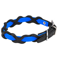 Halsband Braidy Farbrausch in Mittelblau – handgefertigt aus Deutschland | Bellepet