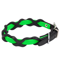 Halsband Braidy Farbrausch in Neon-grün – handgefertigt aus Deutschland | Bellepet
