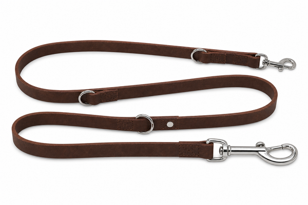 Verstellbare Fettlederleine mit Bolzenkarabiner