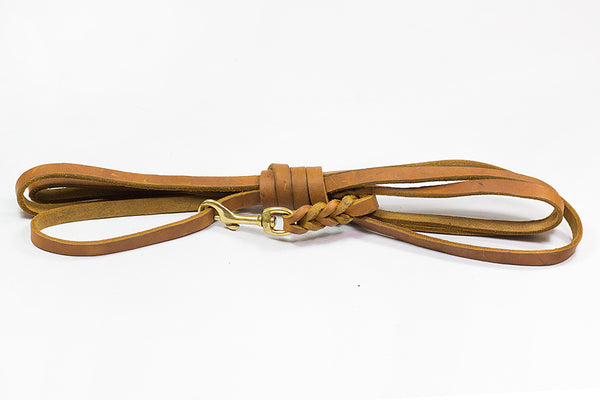 Bellepet Fettlederleine / Schleppleine 7m ohne Handschlaufe - Messing