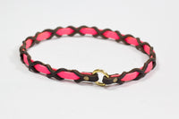 Bellepet Halsband "Farbrausch light" Messing mit dunkelbraunem Leder