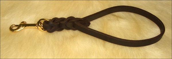 Bellepet Kurzführer aus Fettleder 16cm mit HS - Messing