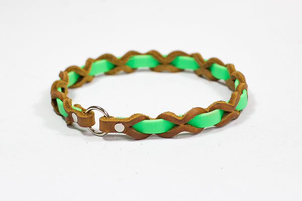 Bellepet Halsband "Farbrausch light" Chrom mit cognacfarbenem Leder