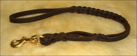 Bellepet Kurzführer aus Fettleder 12mm, 70cm mit HS - Messing