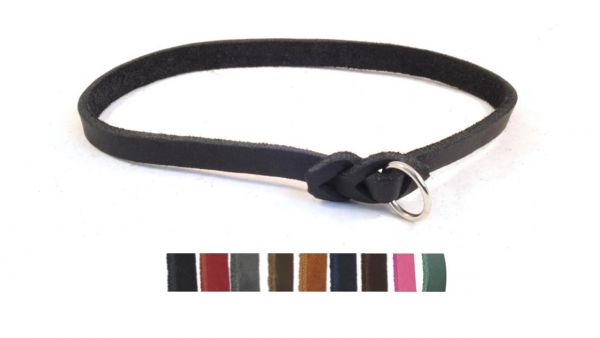 Bellepet - leichtes Halsband aus Fettleder für mittlere Hunde - Chrom